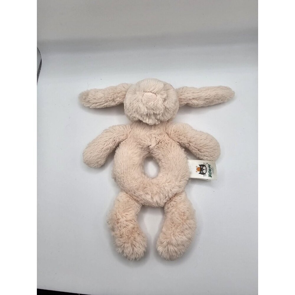 Jellycat Bashful Blush Bunny Ring Rattle Rabbit Plush Grabber Soft Baby Toy
